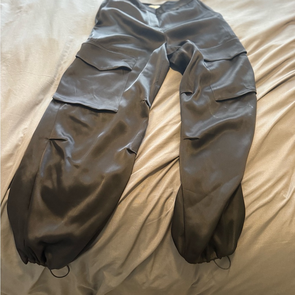 Babaton Black Satin Trousers - Picture 1 of 5